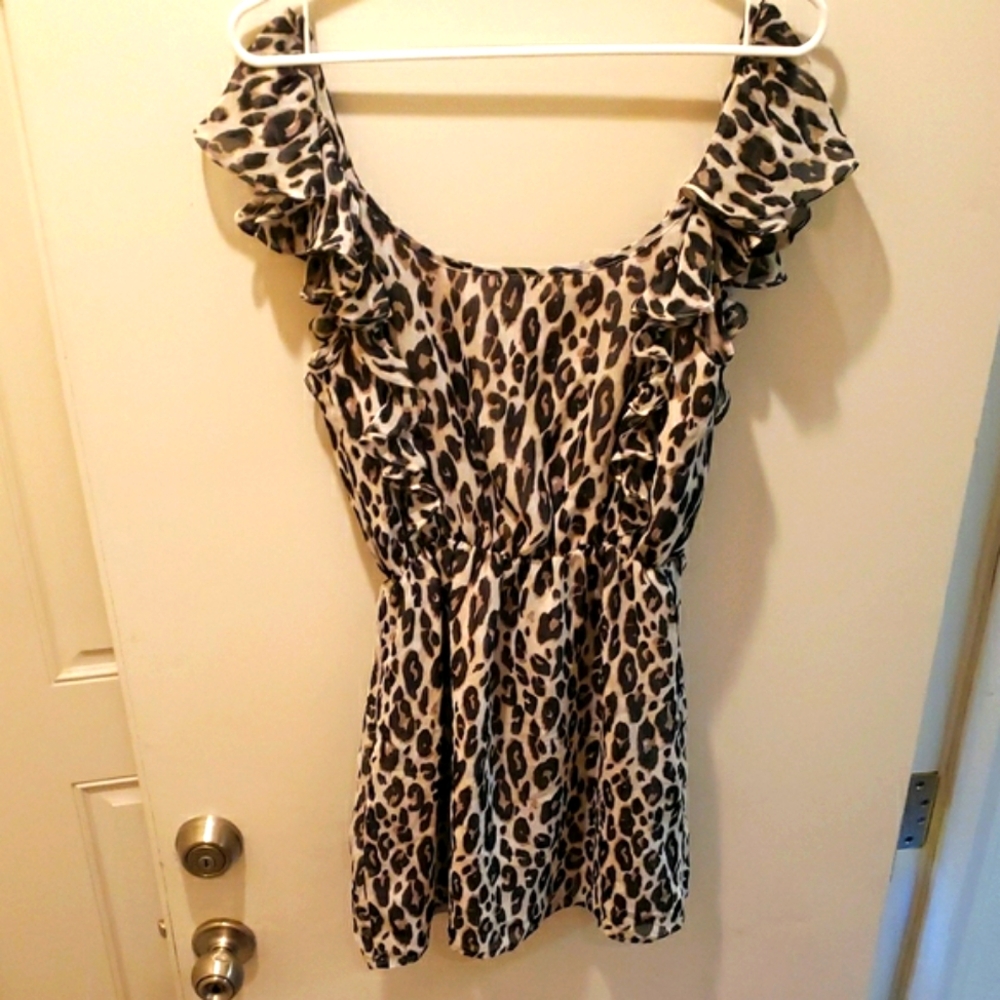 Leopard Print Ruffle Dress - Picture 4 of 4